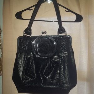 Black Purse With Flower